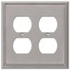 Metro Line Brushed Nickel Cast - 2 Duplex Wallplate - Wallplate Warehouse 77DDBN 070686573792 2 Duplex