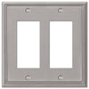 Metro Line Brushed Nickel Cast - 2 Rocker Wallplate - Wallplate Warehouse 77RRBN 070686573808 2 Rocker