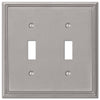 Metro Line Brushed Nickel Cast - 2 Toggle Wallplate - Wallplate Warehouse 77TTBN 070686573761 2 Toggle