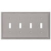 Metro Line Brushed Nickel Cast - 4 Toggle Wallplate - Wallplate Warehouse 77T4BN 070686573853 4 Toggle