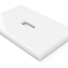 Metro White Ceramic - 1 Cable Jack Wallplate - Wallplate Warehouse 3000CXW 070686006450 Cable Jacks