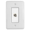 Metro White Ceramic - 1 Cable Jack Wallplate - Wallplate Warehouse 3000CXW 070686006450 Cable Jacks