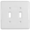 Metro White Ceramic - 2 Toggle Wallplate - Wallplate Warehouse 3000TTW 070686006382 2 Toggle