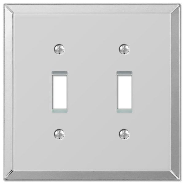 Mirror Acrylic - 2 Toggle Wallplate - Wallplate Warehouse 66TT 070686159088 2 Toggle
