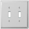 Mirror Acrylic - 2 Toggle Wallplate - Wallplate Warehouse 66TT 070686159088 2 Toggle