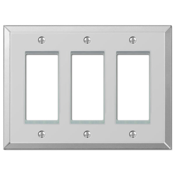 Mirror Acrylic - 3 Rocker Wallplate - Wallplate Warehouse 66RRR 070686575437 3 Rocker