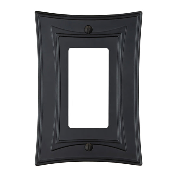 Modern Biba Matte Black Cast - 1 Rocker Wallplate - Wallplate Warehouse 96RMB - B 070686015445 1 Rocker