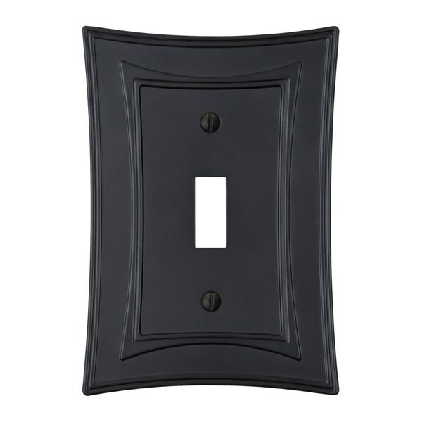 Modern Biba Matte Black Cast - 1 Toggle Wallplate - Wallplate Warehouse 96TMB - B 070686015407 1 Toggle