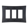 Modern Biba Matte Black Cast - 3 Rocker Wallplate - Wallplate Warehouse 96RRRMB - B 070686015469 3 Rocker