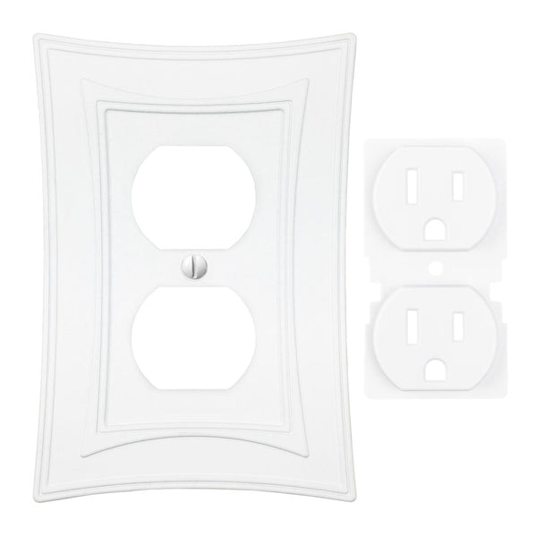 Modern Biba Matte White Cast - 1 Duplex Wallplate - Wallplate Warehouse 96DCMW - B 070686015506 1 Duplex
