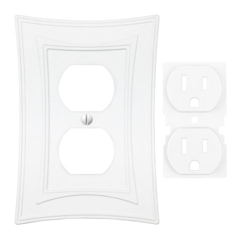 Modern Biba Matte White Cast - 1 Duplex Wallplate - Wallplate Warehouse 96DCMW - B 070686015506 1 Duplex