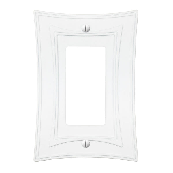 Modern Biba Matte White Cast - 1 Rocker Wallplate - Wallplate Warehouse 96RMW - B 070686015513 1 Rocker