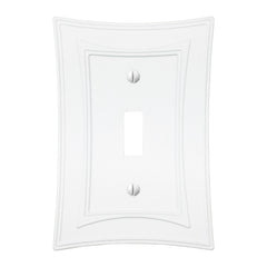 Modern Biba Matte White Cast - 1 Toggle Wallplate