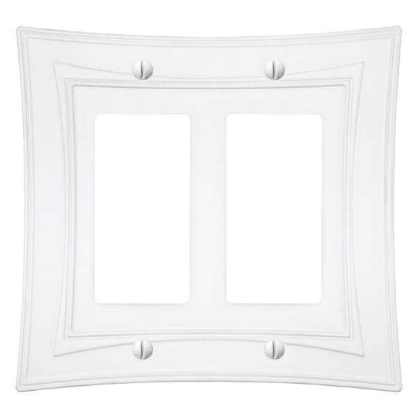 Modern Biba Matte White Cast - 2 Rocker Wallplate - Wallplate Warehouse 96RRMW - B 070686015520 2 Rocker
