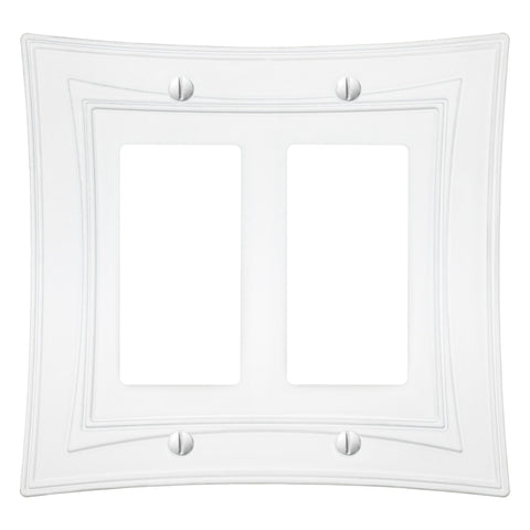Modern Biba Matte White Cast - 2 Rocker Wallplate - Wallplate Warehouse 96RRMW - B 070686015520 2 Rocker