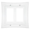 Modern Biba Matte White Cast - 2 Rocker Wallplate - Wallplate Warehouse 96RRMW - B 070686015520 2 Rocker