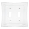 Modern Biba Matte White Cast - 2 Toggle Wallplate - Wallplate Warehouse 96TTMW - B 070686015483 2 Toggle