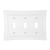 Modern Biba Matte White Cast - 3 Toggle Wallplate - Wallplate Warehouse 96TTTMW - B 070686015490 3 Toggle