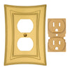 Modern Biba Satin Gold Cast - 1 Duplex Wallplate - Wallplate Warehouse 96DCSG - B 070686015360 1 Duplex