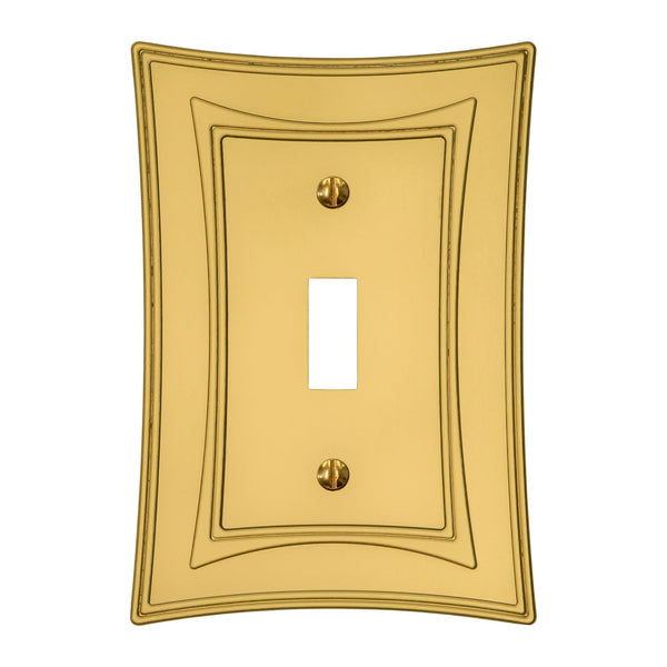 Modern Biba Satin Gold Cast - 1 Toggle Wallplate - Wallplate Warehouse 96TSG - B 070686015339 1 Toggle