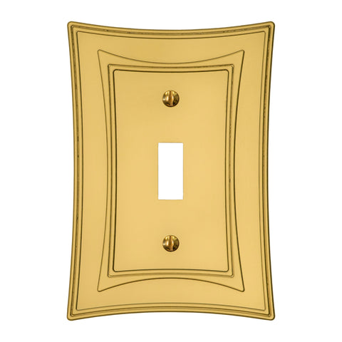 Modern Biba Satin Gold Cast - 1 Toggle Wallplate - Wallplate Warehouse 96TSG - B 070686015339 1 Toggle