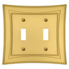 Modern Biba Satin Gold Cast - 2 Toggle Wallplate - Wallplate Warehouse 96TTSG - B 070686015346 2 Toggle