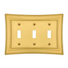 Modern Biba Satin Gold Cast - 3 Toggle Wallplate - Wallplate Warehouse 96TTTSG - B 070686015353 3 Toggle