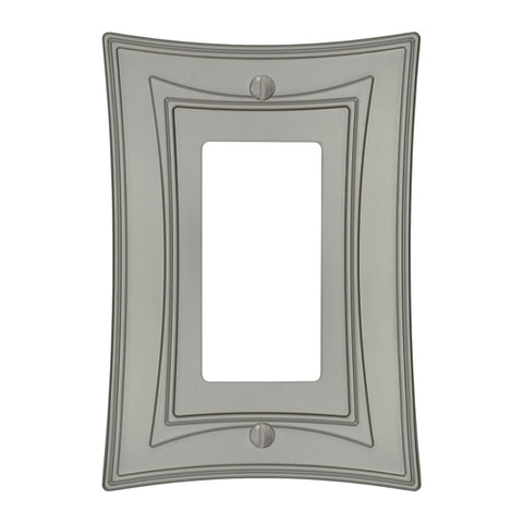 Modern Biba Satin Nickel Cast - 1 Rocker Wallplate - Wallplate Warehouse 96RN - B 070686015582 1 Rocker