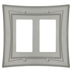 Modern Biba Satin Nickel Cast - 2 Rocker Wallplate