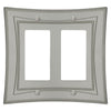 Modern Biba Satin Nickel Cast - 2 Rocker Wallplate - Wallplate Warehouse 96RRN - B 070686015599 2 Rocker