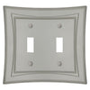 Modern Biba Satin Nickel Cast - 2 Toggle Wallplate - Wallplate Warehouse 96TTN - B 070686015551 2 Toggle