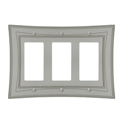 Modern Biba Satin Nickel Cast - 3 Rocker Wallplate