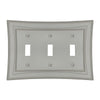 Modern Biba Satin Nickel Cast - 3 Toggle Wallplate - Wallplate Warehouse 96TTTN - B 070686015568 3 Toggle