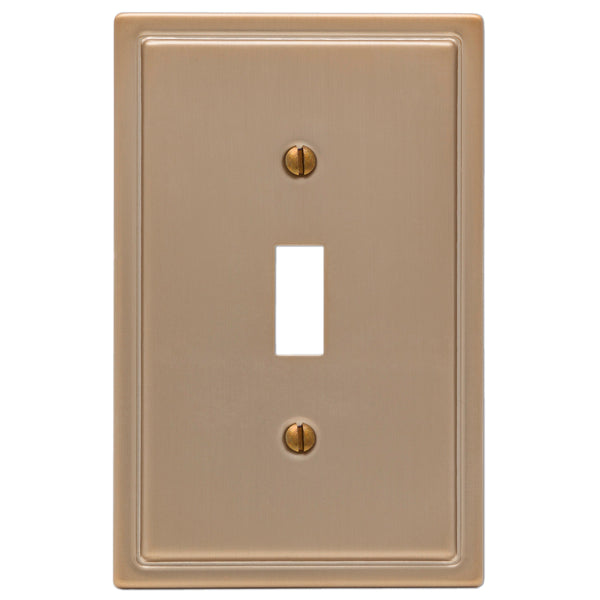 Moderne Brushed Bronze Steel - 1 Toggle Wallplate - Wallplate Warehouse 148TBZ 070686587119 1 Toggle