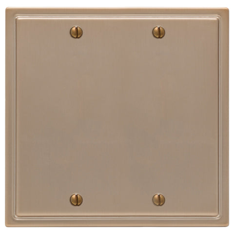 Moderne Brushed Bronze Steel - 2 Blank Wallplate - Wallplate Warehouse 148BBBZ - B 070686020036 2 Blank