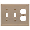 Moderne Brushed Bronze Steel - 2 Toggle / 1 Duplex Wallplate - Wallplate Warehouse 148TTDBZ - B 070686020067 2 Toggle / 1 Duplex