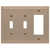 Moderne Brushed Bronze Steel - 2 Toggle / 1 Rocker Wallplate - Wallplate Warehouse 148TTRBZ - B 070686020074 2 Toggle / 1 Rocker