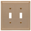 Moderne Brushed Bronze Steel - 2 Toggle Wallplate - Wallplate Warehouse 148TTBZ 070686587126 2 Toggle