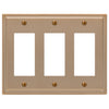 Moderne Brushed Bronze Steel - 3 Rocker Wallplate - Wallplate Warehouse 148RRRBZ 070686587195 3 Rocker