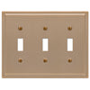 Moderne Brushed Bronze Steel - 3 Toggle Wallplate - Wallplate Warehouse 148TTTBZ 070686587133 3 Toggle