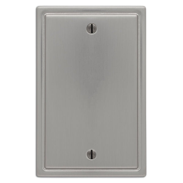 Moderne Brushed Nickel Steel - 1 Blank Wallplate - Wallplate Warehouse 148BBN 070686587089 1 Blank