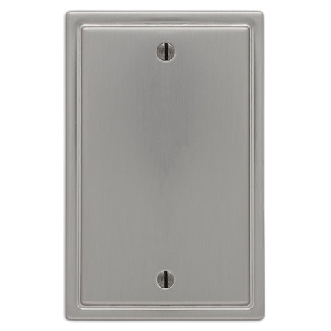 Moderne Brushed Nickel Steel - 1 Blank Wallplate - Wallplate Warehouse 148BBN 070686587089 1 Blank