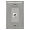 Moderne Brushed Nickel Steel - 1 Cable Jack Wallplate - Wallplate Warehouse 148CXBN 070686587096 Cable Jacks