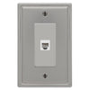 Moderne Brushed Nickel Steel - 1 Phone Jack Wallplate - Wallplate Warehouse 148PHBN 070686587102 Phone Jacks