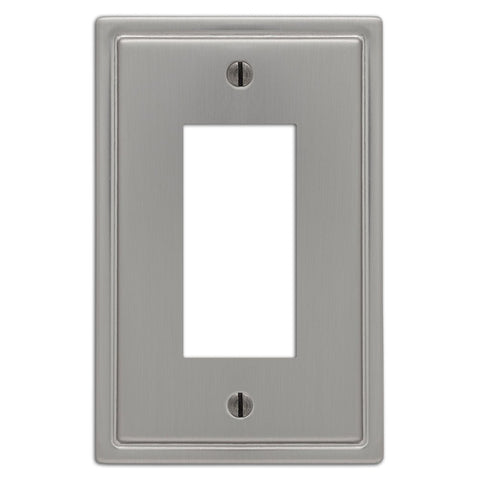 Moderne Brushed Nickel Steel - 1 Rocker Wallplate - Wallplate Warehouse 148RBN 070686586136 1 Rocker