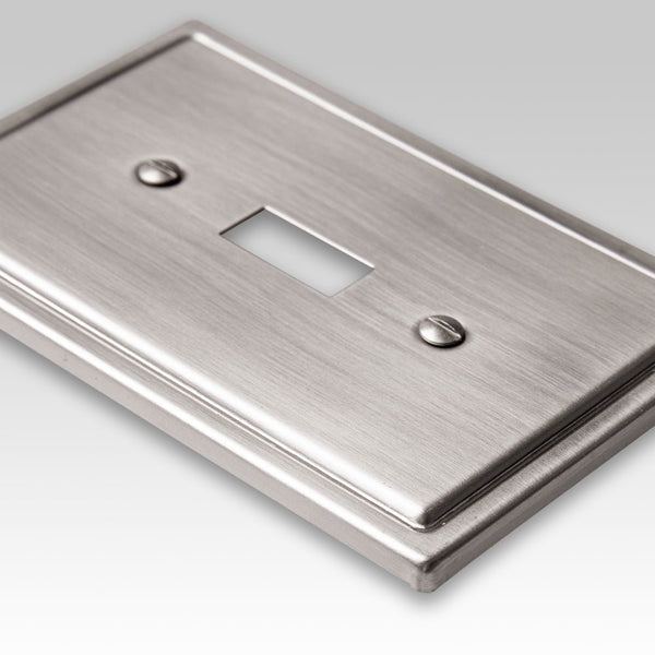 Moderne Brushed Nickel Steel - 1 Rocker Wallplate