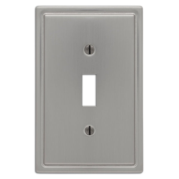Moderne Brushed Nickel Steel - 1 Toggle Wallplate - Wallplate Warehouse 148TBN 070686586112 1 Toggle