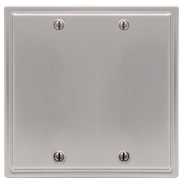 Moderne Brushed Nickel Steel - 2 Blank Wallplate - Wallplate Warehouse 148BBBN - B 070686019979 2 Blank