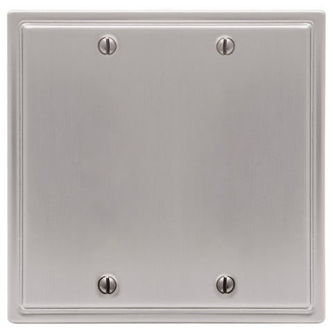 Moderne Brushed Nickel Steel - 2 Blank Wallplate - Wallplate Warehouse 148BBBN - B 070686019979 2 Blank