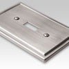 Moderne Brushed Nickel Steel - 2 Toggle Wallplate - Wallplate Warehouse 148TTBN 070686586143 2 Toggle